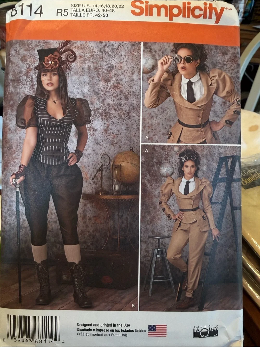 Plus Simplicity 8114 Steampunk Victorian Costume Sewing Pattern 14-22 Uncut OOP